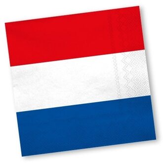 40x Holland rood wit blauw servetten