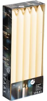 40x Ivoorwitte dinerkaarsen 24 cm 8 branduren - Geurloze kaarsen - Huishoudkaarsen/tafelkaarsen/kandelaarkaarsen