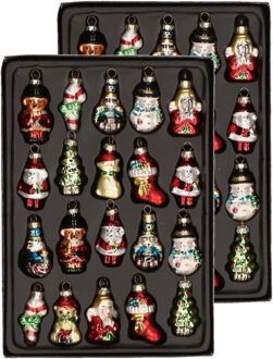 40x kersthangers kerstfiguurtjes van glas 5 cm