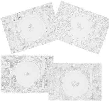 40x Knutsel papieren kleurplaten placemats om in te kleuren voor kinderen