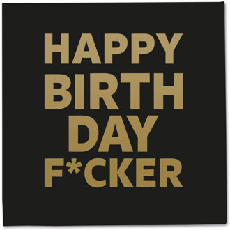 40x Papieren zwarte gefeliciteerd / happy birthday f*cker tafel thema servetten 33 x 33 cm -  Papieren tafeldecoraties - Papieren wegwerpservetten 3-laags - Feest artikelen versiering