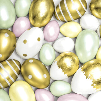 40x Pasen thema tafel servetten paaseieren multi-color 33 x 33 cm - Feestservetten Multikleur