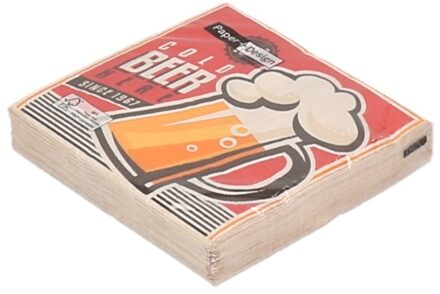 40x Retro bier thema print servetten 33 x 33 cm