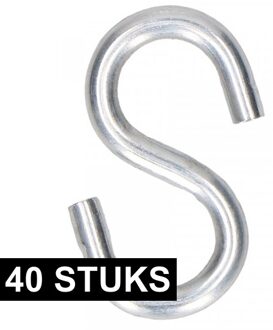 40x S-haken/ophanghaken van ijzer - QlinQ s-haakjes - IJzeren ophanghaakjes 40 stuks