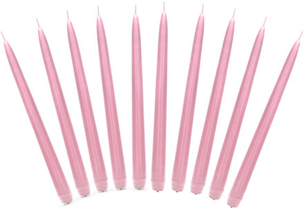 40x stuks Dinerkaarsen licht roze 24 cm - 5 Branduren - Kandelaar kaarsen