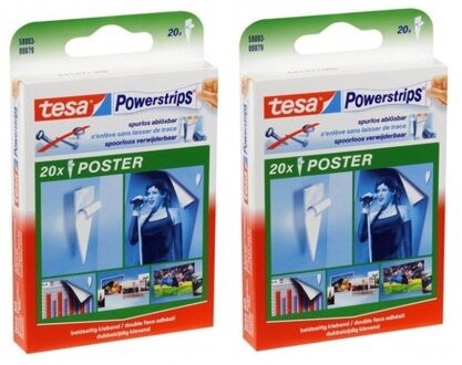 40x Tesa posters ophangen strips/plak gummetjes zelfklevend