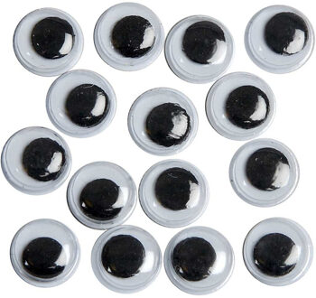 40x Wiebel oogjes/googly eyes 8 mm - Plastic beweegbare oogjes - Hobby/knutselmateriaal