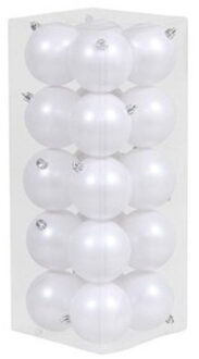 40x Witte kunststof kerstballen 8 cm - Mat - Onbreekbare plastic kerstballen - Kerstboomversiering Wit