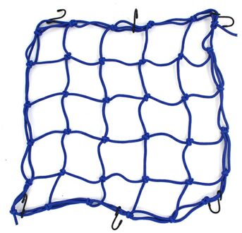 40X40Cm Bagagenet Motorhelm Mesh Opslag Motorhelm Bungee Bagage Compressie Ctorage Cargo Afwerking Netto 6 haken 40x40cm blauw