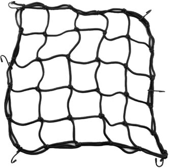 40X40Cm Bagagenet Motorhelm Mesh Opslag Motorhelm Bungee Bagage Compressie Ctorage Cargo Afwerking Netto 6 haken 40x40cm zwart