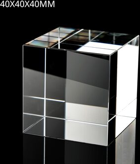 40X40X40MM Vierzijdig Crystal Cube Kunstmatige Crystal Rainbow Crystal Transparante Optische Kubus Glas Kristal
