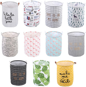 40x50cm Large Hamper Collapsible Clothes Toy Holder Bucket Organizer Nordic Folding Laundry Basket Round Storage Bin Bag