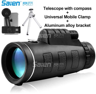 40x60 Monoculaire Telescoop, Hoge Aangedreven Hoge Optische Monoculaire met Dual Focus Zoom, draagbare Waterdichte Fogproof voor Reizen Bruin