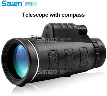 40x60 Monoculaire Telescoop, Hoge Aangedreven Hoge Optische Monoculaire met Dual Focus Zoom, draagbare Waterdichte Fogproof voor Reizen zwart