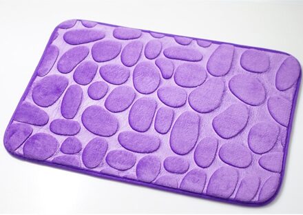 40X60Cm Badmatten Coral Fleece Badkamer Memory Foam Tapijt Kit Wc Antislipmatten Vloer Tapijt set Matras Voor Badkamer Decor licht paars 1stk