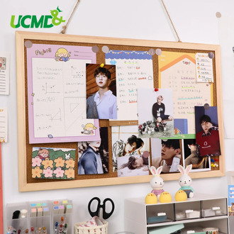 40x60cm Cork Board Wood Pine Wood Frame Note Board Message Memo Notice Board Photo Wall Decor Office Home Background Decoration