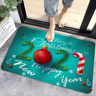 40X60Cm Kerst Deurmat Keuken Mat Kerstman Antislip Rug Kerst Decoratie Voor Thuis Gelukkig jaar Xmas Ornamenten B