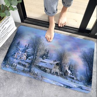 40X60Cm Kerst Deurmat Keuken Mat Kerstman Antislip Rug Kerst Decoratie Voor Thuis Gelukkig jaar Xmas Ornamenten