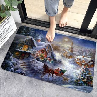 40X60Cm Kerst Deurmat Keuken Mat Kerstman Antislip Rug Kerst Decoratie Voor Thuis Gelukkig jaar Xmas Ornamenten