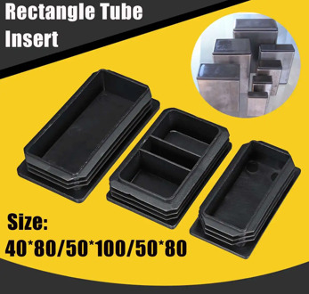 40x80/50x100/50x80 Rectangle Tubing Insert Plastic End Cap Finishing Plug Oblong Hole Insert