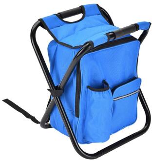 41*36*29Cm Outdoor Opvouwbare Camping Vissen Stoel Kruk Draagbare Rugzak Cooler Geïsoleerde Picknick Tas Wandelen Seat tafel Tas Donkerblauw