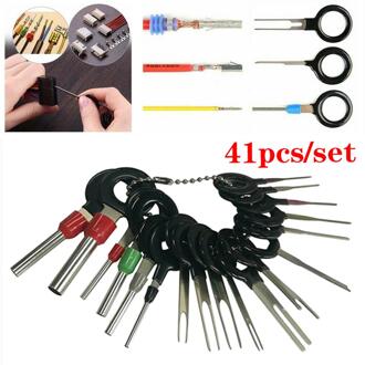 41 Pcs Auto Terminal Verwijderen Kit Bedrading Crimp Connector Pin Extractor Auto Elektrische Draad Puller Handgereedschap Kit Shippiong