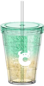 410Ml Herbruikbare Drinken Mok Gradiënt Kleur Ijs Cup Stro Beker Met Deksel Plastic Zomer Mode Paar Iced Koud Drankje thee Water Mok 02