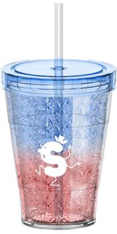 410Ml Herbruikbare Drinken Mok Gradiënt Kleur Ijs Cup Stro Beker Met Deksel Plastic Zomer Mode Paar Iced Koud Drankje thee Water Mok 03