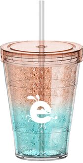 410Ml Herbruikbare Drinken Mok Gradiënt Kleur Ijs Cup Stro Beker Met Deksel Plastic Zomer Mode Paar Iced Koud Drankje thee Water Mok 04