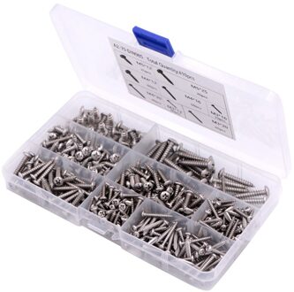 410Pcs Diepe Draad Pan Hoofd Schroef Combinatie Miniatuur Rvs Ronde Kop Kruis Zelftappende Schroef Huishoudelijke Hardware