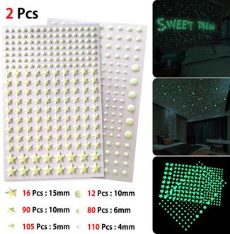 413 Lijm/Set 3D Bubble Lichtgevende Sterren Stippen Muursticker Kinderkamer Slaapkamer Home Decoration Decal Glow In De dark Diy Stickers