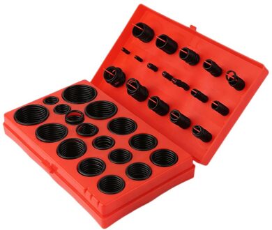 419 Rubber Pakkingen Diverse O Ring Rubber Oring Seal R-01 Om 32 Kit Set Assortiment Set Kit Garage Sanitair Met rode Case