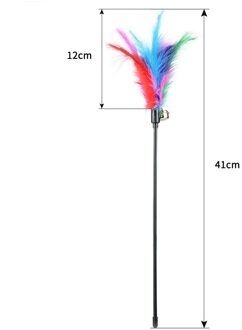 41Cm Kat Speelgoed Veer Wand Kitten Kat Teaser Turkije Veer Interactieve Stok Speelgoed Draad Chaser Wand Speelgoed Willekeurige Kleur