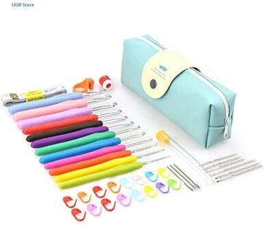 41Pcs Haaknaalden Set Aluminium Breien Zachte Handgrepen Naalden Accessoires Gereedschap Diy Geweven Kit Met Case Draagbare XX9D