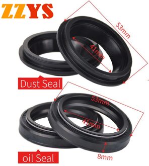 41X53X8 41 53 8 Motorfiets Voorvork Demper Olie Seal & 41X53 Stofkap lip Voor Kawasaki ZXR750R ZXR750 Z750 Z750S Zxr Z 750