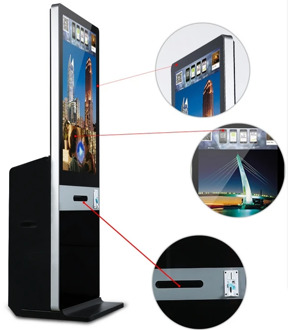 42 inch LCD tft hd Payment Photo taken totem booth kiosk terminal with printer