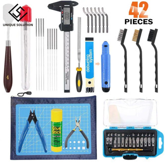 42 Pieces 3D Print Tool Kit Includes Debur Tool Cleaning Removal Tool with Storage Bag 3D Printer Tool Set for Cleaning