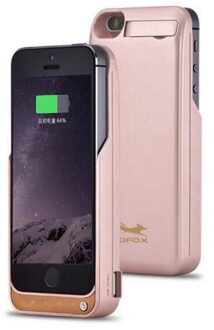 4200 mah Draagbare Backup Externe Opladen Case Cover Charger Case Smart Phone Cover Voor Iphone 5 5 s SE Batterij case Power Bank rooskleurig goud