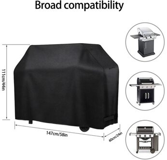 420D Oxford Doek Outdoor Barbecue Cover Black Oxford Doek Meubels Stofkap Met Vier-Hoek Gesp Oven Stofkap cover 58 x 24 x 44 in