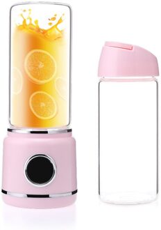 420Ml Draagbare Blenders 304 Rvs Zes Leaf Blade 16000 Omwentelingen Per Minuut Usb Elektrische Blenders Keukenapparatuur dubbele roze cup