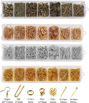 420Pcs Jewelry Making Sets Head Pins Lobster Clasps Chains Jump Rings Earrings Clasps Hooks For DIY Jewelry Making Accessories