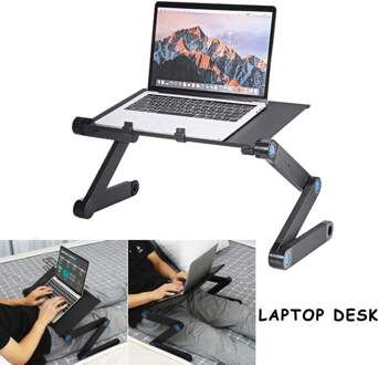 42Cm Verstelbare Aluminium Laptop Bureau Tafel Ergonomische Tv Bed Lapdesk Lade Pc Notebook Tafel Desk Stand Met Koelventilator muismat Rood