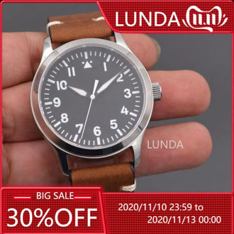 42mm Men's Watch Corgeut Seagull Automatic Mechanical Watch Sapphire Glass Luminous Simple Leather pilot classic style watch