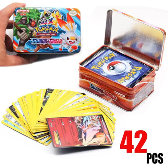 42PCS/BOX SUN&MOON TEAM UP GX MEGA Pokemon Shining Card Game Battle Carte Trading Cards Game Children Pokemons Toys for children