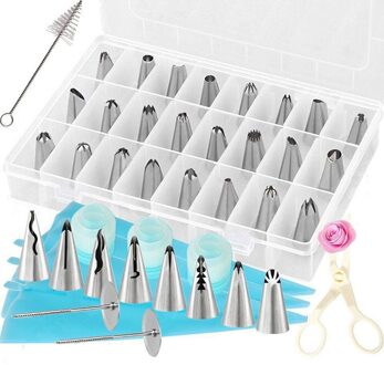 42Pcs Cake Decorating Gereedschap Kit Bakken Levert Icing Tips Pastry Tassen Soepeler Piping Nozzles Koppeling Bloem