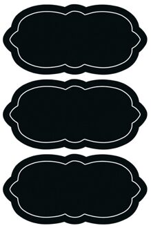 42x Krijtbord voorraadkast etiketten/stickers herschrijfbaar 7 x 3 cm - Keuken labels - Schoolbordverf stickers