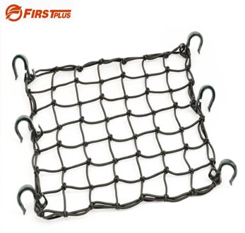 42x42cm latex Bagagenet met 6 Verstelbare Haken & Strakke 2 "x 2" Mesh Voor motorhelm Cargo Olietanker Zwart