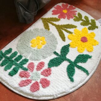 42X60Cm Leuke Cartoon Bloem Patroon Deurmat Beschermende Vloer Welkom Matten Voor Voordeur Moderne Badkamer Keuken Niet-Slip Mat 05