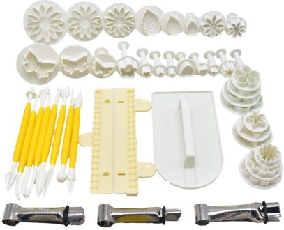 43 Stks/set Diy Bakken Tools Fondant Cakevorm Set Plastic Biscuit Snijden Afdrukken Mal Voor Keuken Benodigdheden Embossing Tool