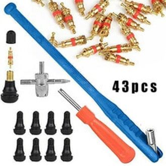 43 Stks/set Tire Ventiel Puller Buis Metalen Band Reparatie Tools Ventiel Core Auto Motorfiets Remover
